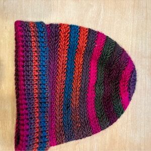 Multicolor Striped Knit Beanie